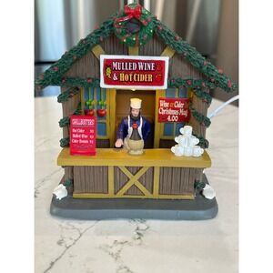 Lemax Mulled Wine & Hot Cider Stand Market Stall Lighted Christmas Village